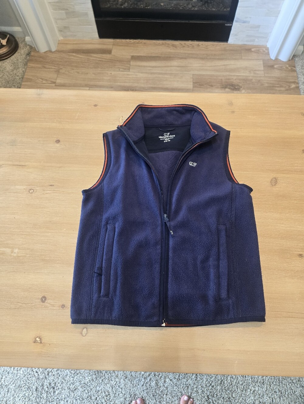 Vineyard Vines Boys Fleece Vest Navy Size S 8/10